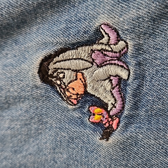 Vintage Disney Winnie-the-Pooh & Friends Embroidered Chambray Shirt Size… - Picture 14 of 16